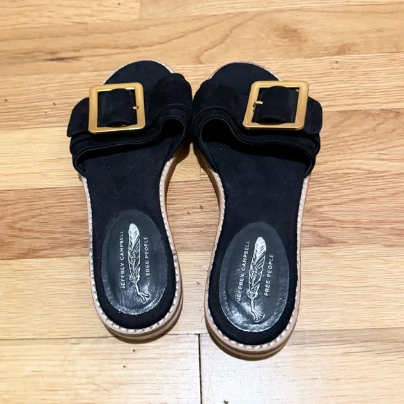 Jeffrey Campbell for Free People Black Drew Slide Sandals - Picture 8 of 14